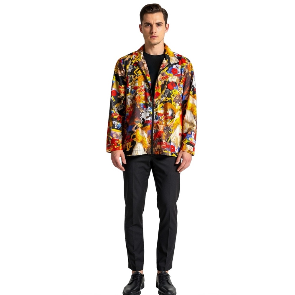 Reason Vibrant Renaissance Art Graphic Blazer Size L - Picture 4 of 8